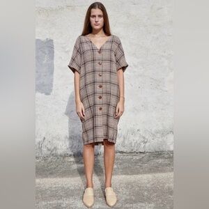 esby Maci Dress, size S, vintage brown plaid